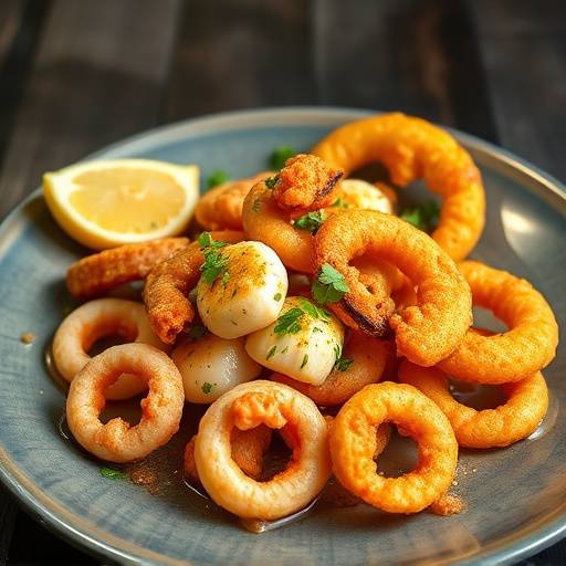 Calamares a la Romana: aros de calamar rebozados y fritos